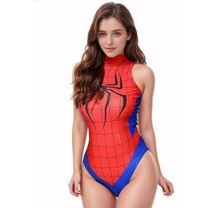 👉 Women's Red One-Piece High Waist Lingerie Superhero Cosplay Costume Bodysuit